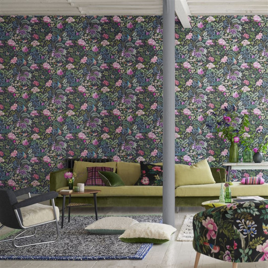 Designers Guild Tapete Porcelaine de Chine - Noir