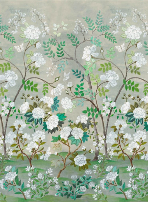 Designers Guild Papier peint panoramique Fleur Orientale - Celadon