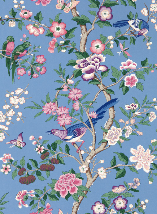 Sanderson Wallpaper Chinoiserie Hall - Blueberry/ Purple