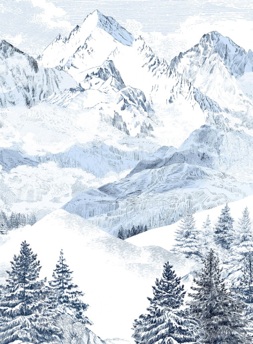 Isidore Leroy Wandbild Les Cimes Bleu - Panel A