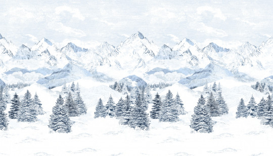 Isidore Leroy Papier peint panoramique Les Cimes Bleu