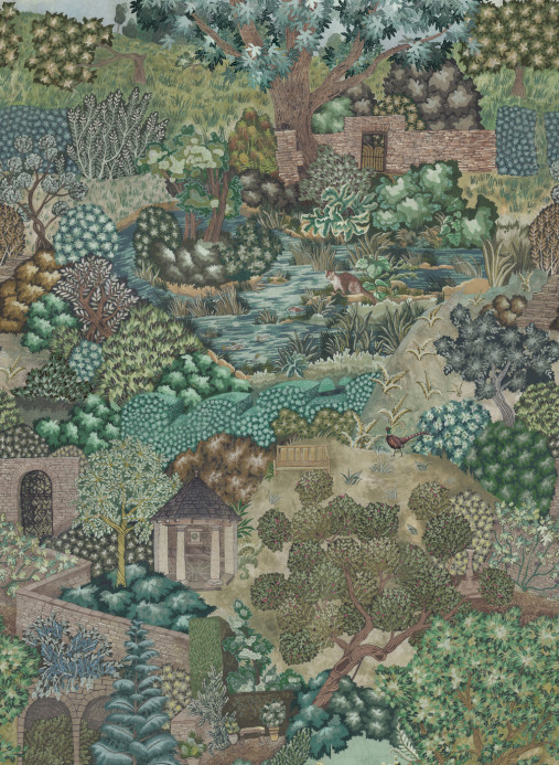 Josephine Munsey Papier peint panoramique Miserden Mural - Green
