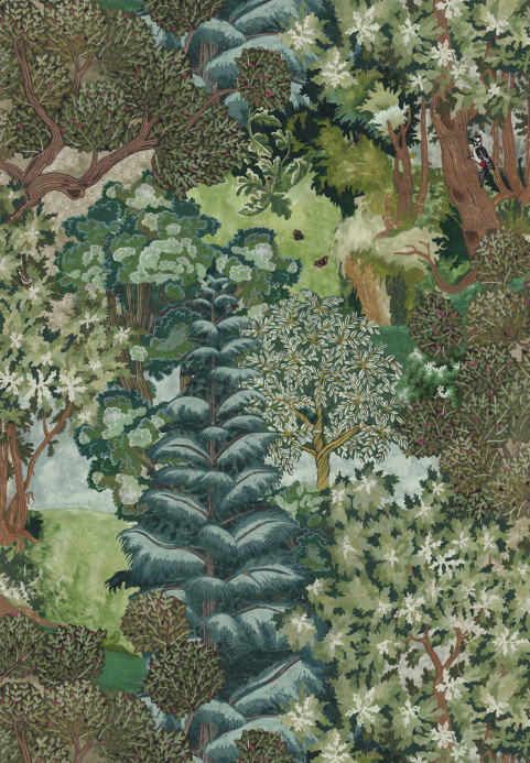 Josephine Munsey Papier peint Miserden Trees - Green