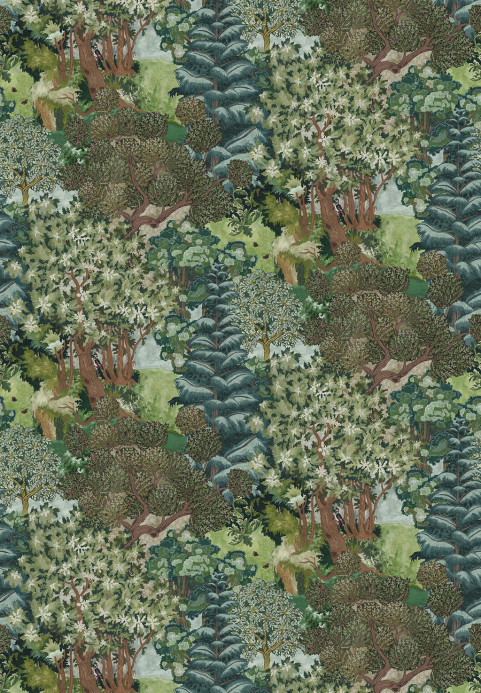 Josephine Munsey Papier peint Miserden Trees - Green