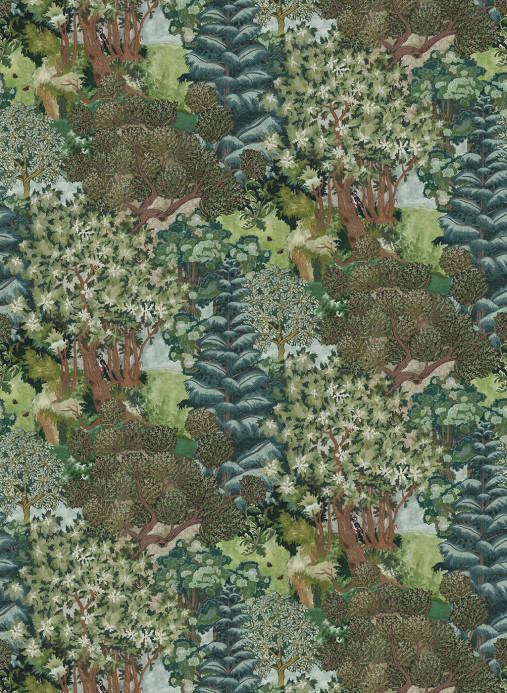 Josephine Munsey Wallpaper Miserden Trees - Green