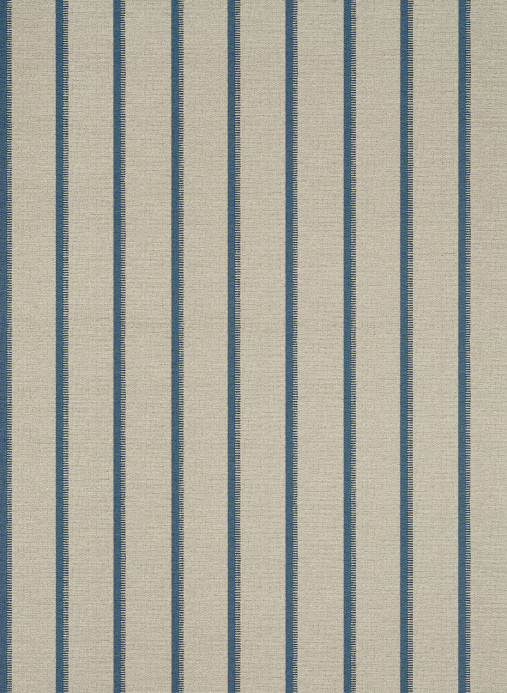 Thibaut Wallpaper Notch Stripe - Flax and Navy