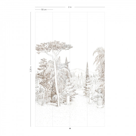 Isidore Leroy Carta da parati panoramica Jardin Baroque - Panel A