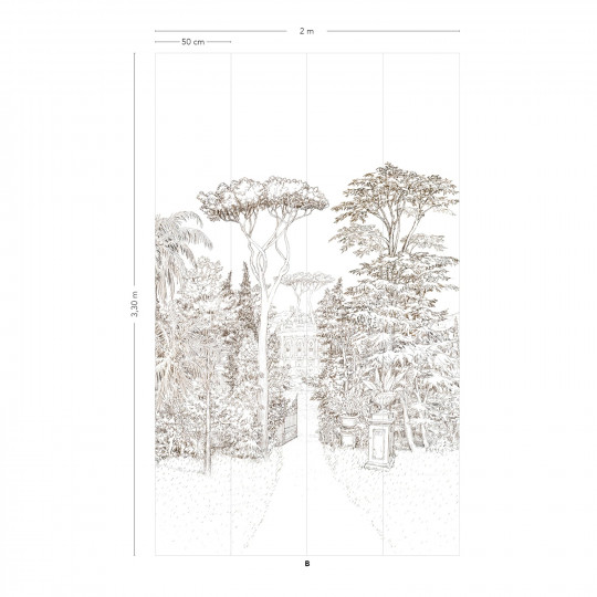 Isidore Leroy Carta da parati panoramica Jardin Baroque - Panel B