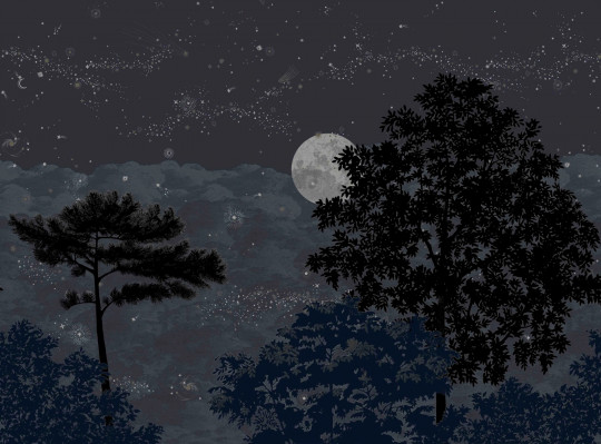 Isidore Leroy Wandbild Eclipse Nocturne - Panel A