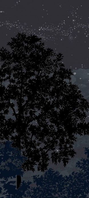 Isidore Leroy Papier peint panoramique Eclipse Nocturne - Panel C
