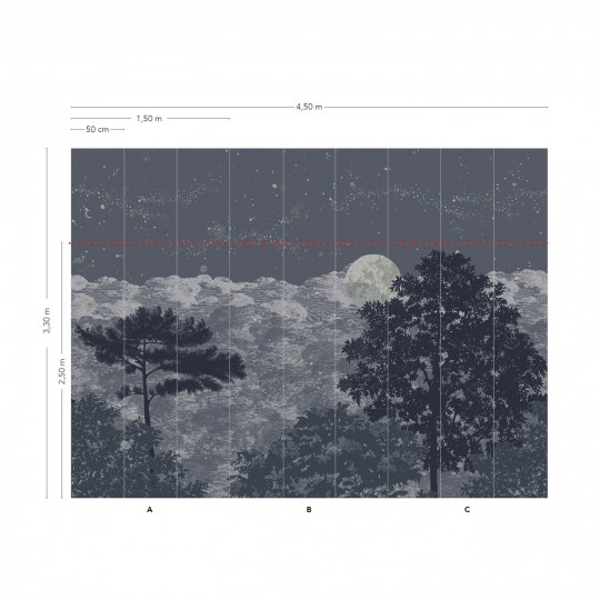 Isidore Leroy Papier peint panoramique Eclipse Clair Obscur - Panel A