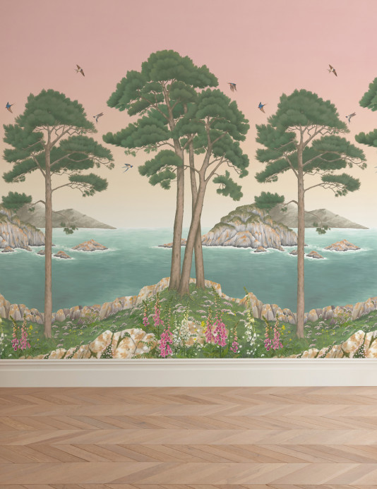Osborne & Little Papier peint panoramique Coastline - Blush