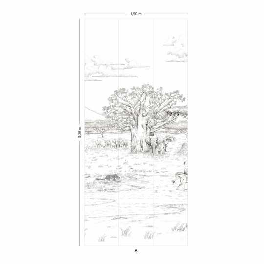 Isidore Leroy Mural Vallee du Rift Grisaille