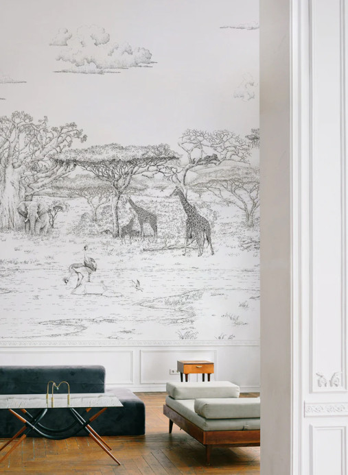 Isidore Leroy Mural Vallee du Rift Grisaille