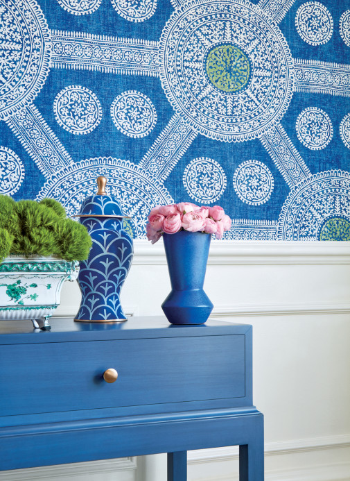 Thibaut Tapete Stonington - Blue and Green