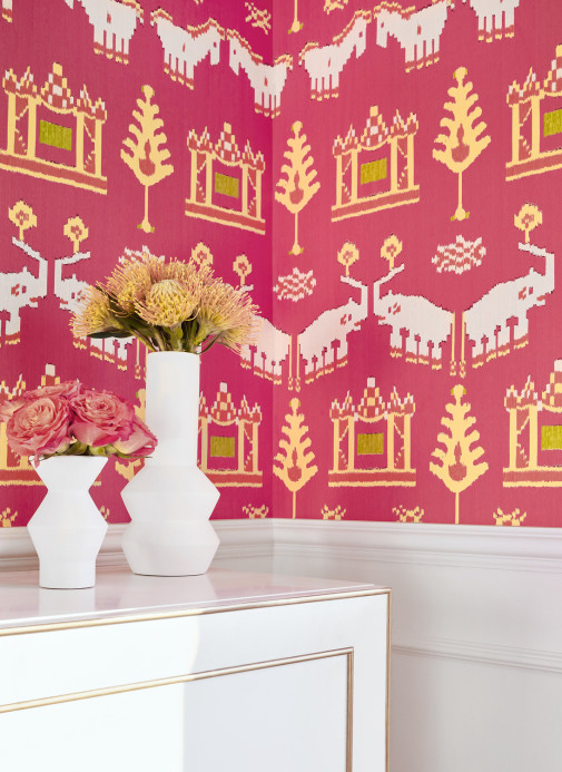 Thibaut Wallpaper Kingdom Parade - Pink