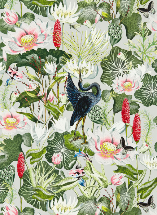 Clarke & Clarke Wallpaper Waterlily - Dove