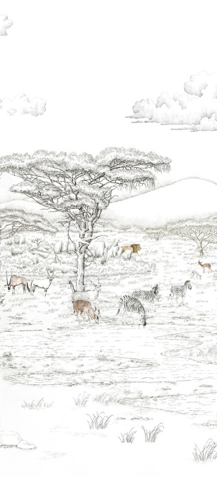 Isidore Leroy Carta da parati panoramica Vallee du Rift Naturel - Panel C