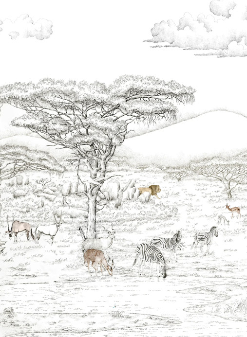 Isidore Leroy Papier peint panoramique Vallee du Rift Naturel - Panel C