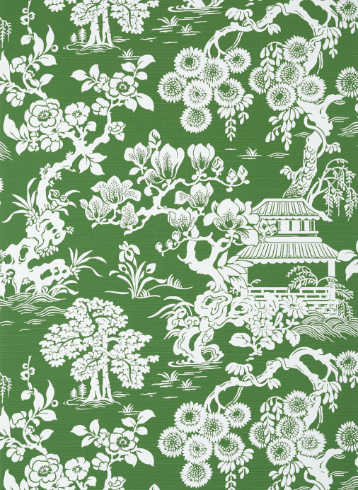 Thibaut Carta da parati Japanese Garden - Emerald