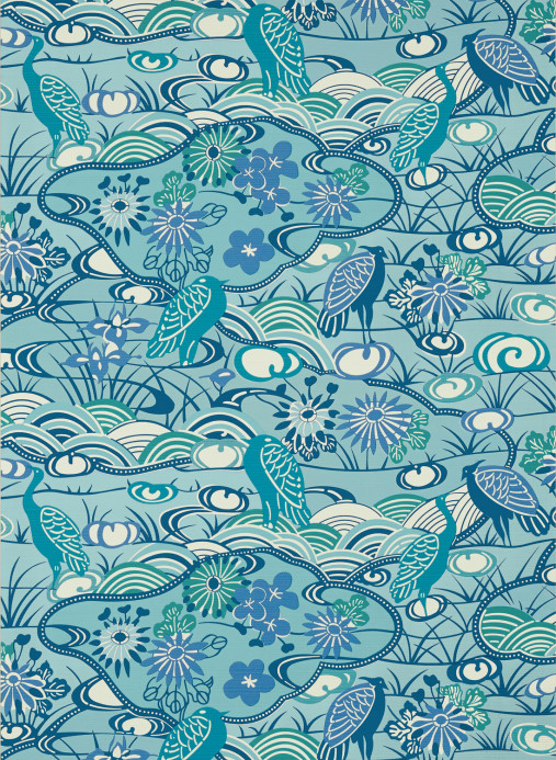 Thibaut Papier peint Heron Stream - Turquoise