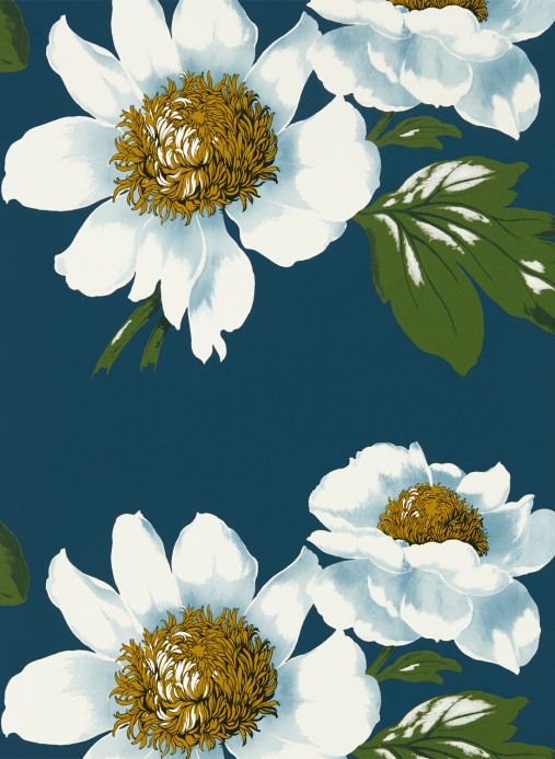 Harlequin Wallpaper Paeonia - Azurite/ Meadow/ Nectar