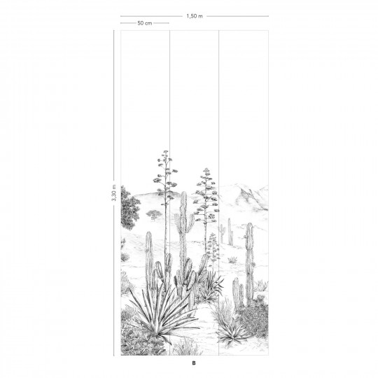 Isidore Leroy Wandbild Succulentes Grisaille - Panel B