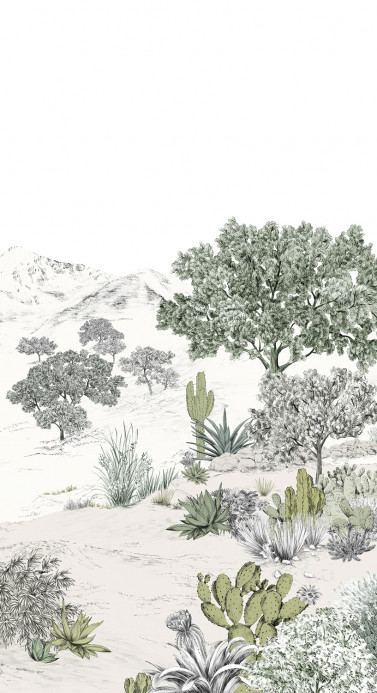 Isidore Leroy Carta da parati panoramica Succulentes Naturel - Panel A
