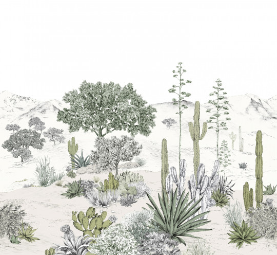 Isidore Leroy Papier peint panoramique Succulentes Naturel