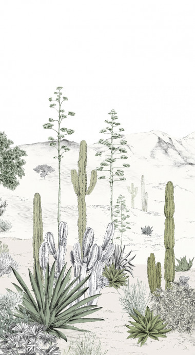 Isidore Leroy Papier peint panoramique Succulentes Naturel - Panel B