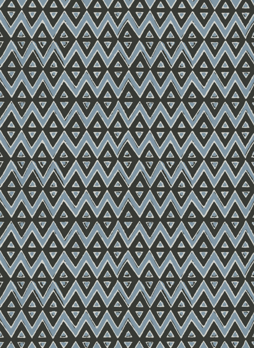 Thibaut Wallpaper Tiburon - Black and Mineral Blue