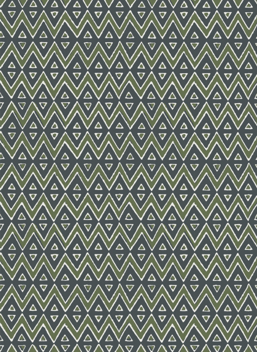 Thibaut Wallpaper Tiburon - Green and Bluestone