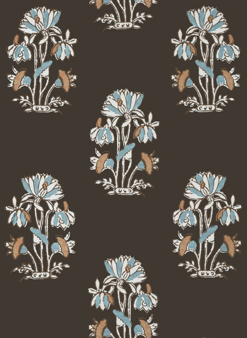 Thibaut Wallpaper Lily Flower - Black