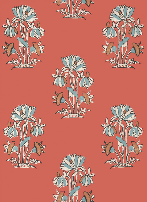 Thibaut Wallpaper Lily Flower - Coral