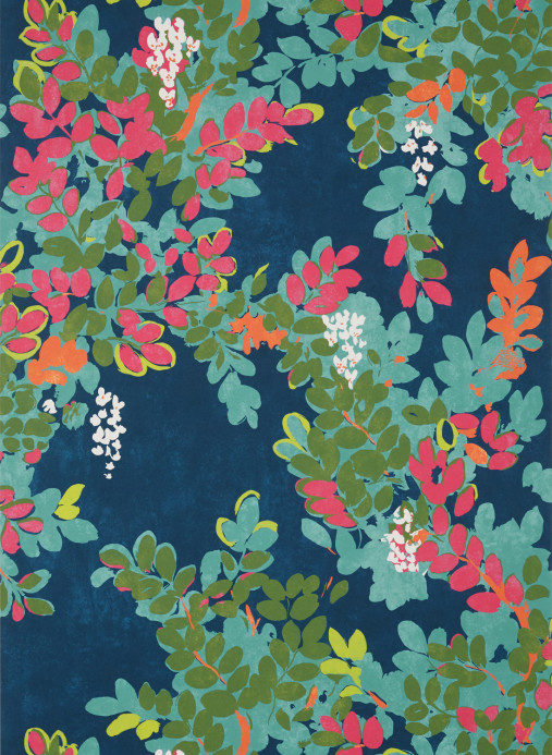 Thibaut Wallpaper Central Park - Navy and Pink