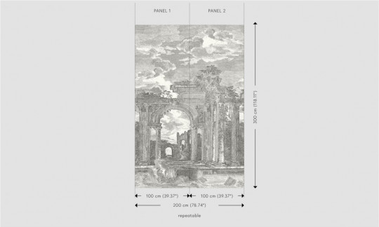 Arte International Papier peint panoramique Rovine - Onyx