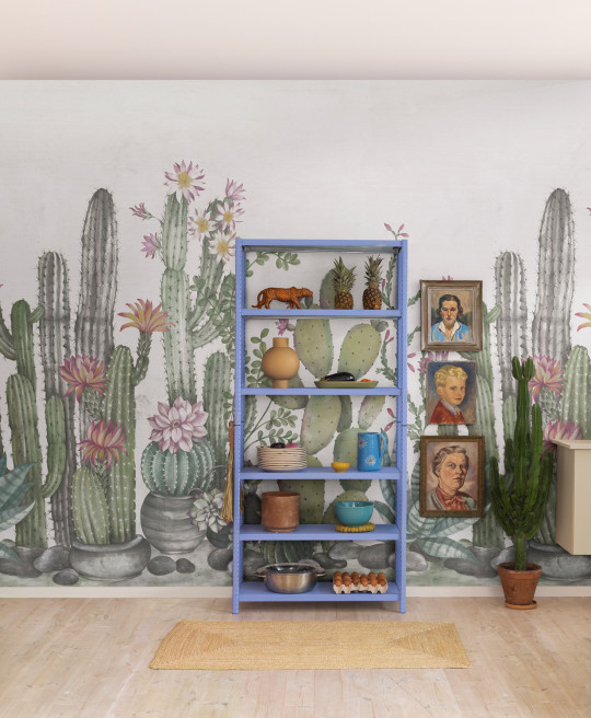 Rebel Walls Wandbild Playful Cactus - Ivory