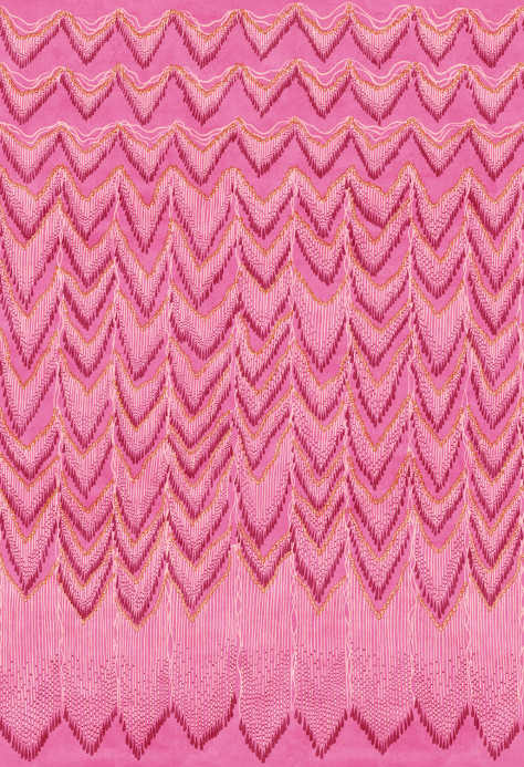 Rebel Walls Papier peint panoramique Fringed Follies - Hot Pink