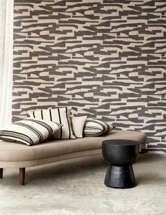Essentials Wallpaper Gabarit - Charcoal/ Linen