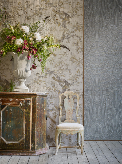 Zoffany Carta da parati Chintz Lustre - Quartz Grey