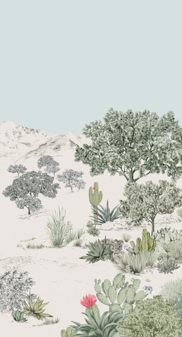 Isidore Leroy Carta da parati panoramica Succulentes Pastel - Panel A