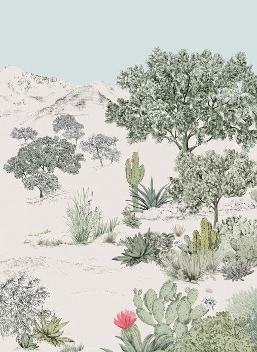 Isidore Leroy Carta da parati panoramica Succulentes Pastel - Panel A