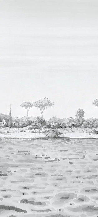 Isidore Leroy Papier peint panoramique Rivage Gris - Panel 1