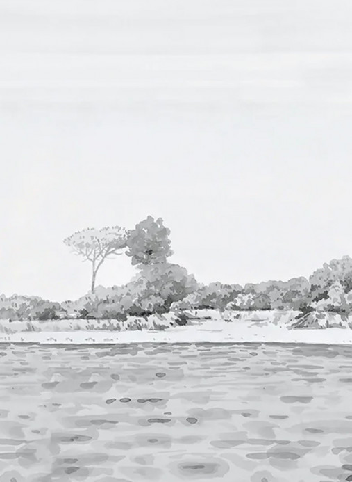 Isidore Leroy Papier peint panoramique Rivage Gris - Panel 3