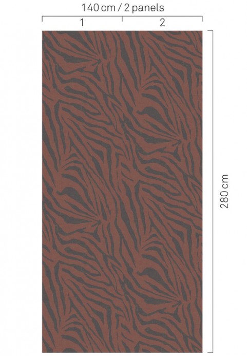 Eijffinger Papier peint panoramique Zebra - Rhubarb