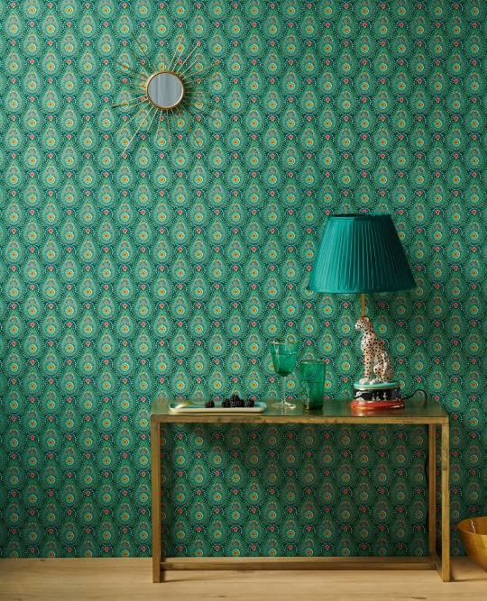 Eijffinger Wallpaper Raindrops grün