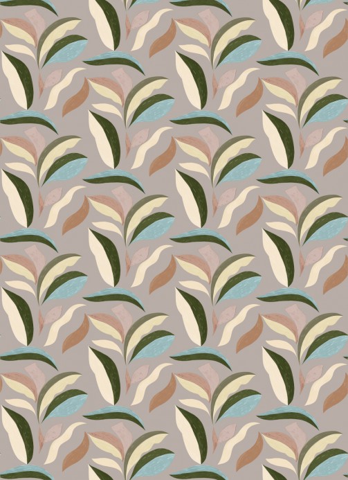 Florale Tapete Nid d Oiseau von Elitis - Violett
