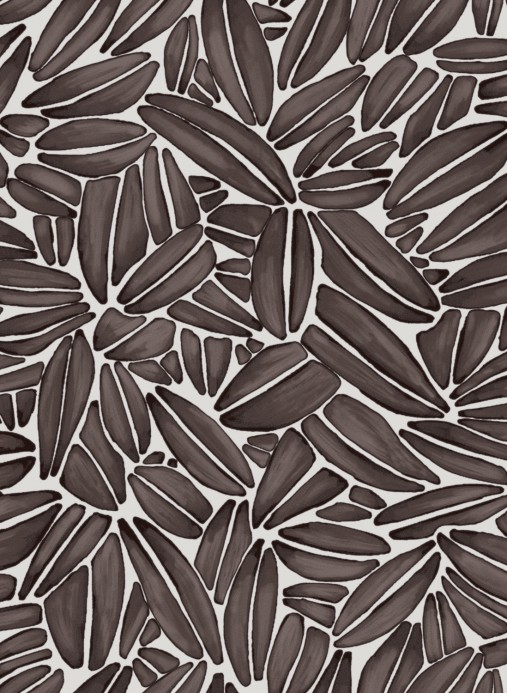 Florale Tapete Succulente von Elitis - Braun/ Grau