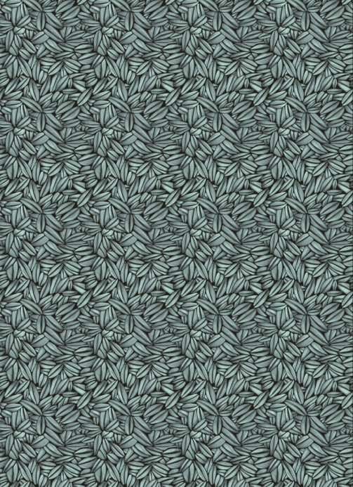 Élitis Papier peint Succulente - Türkis /Grau