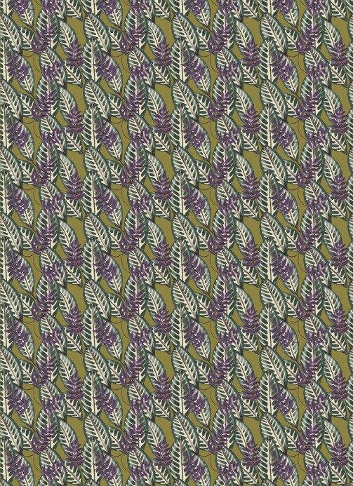 Elitis Wallpaper Alocasia Braun Violett